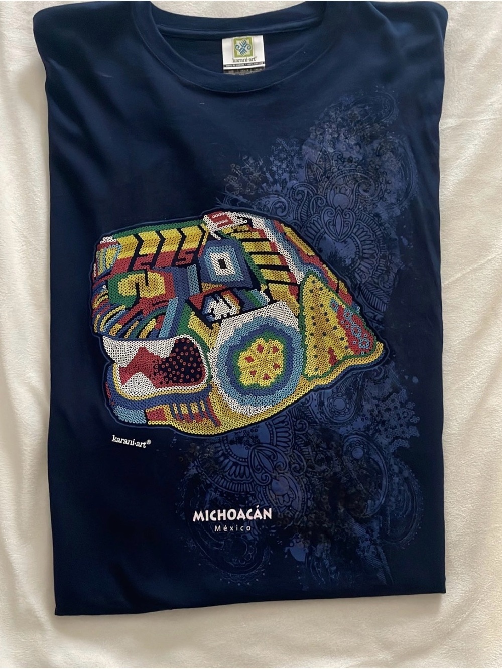 Michoacán Mexico Navy Short Sleeve Graphic Tee by Karanui-art